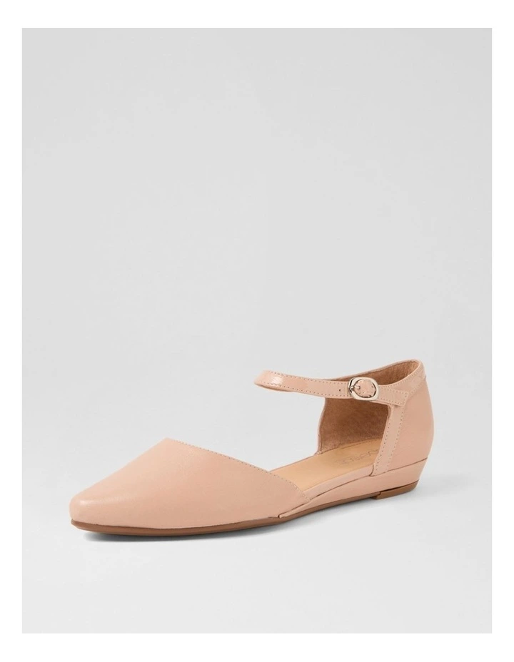 Cinnamon Dark Nude Leather Patent Flat Shoes image 2