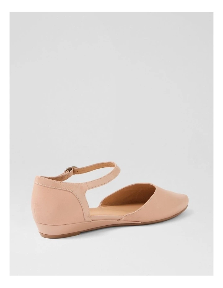 Cinnamon Dark Nude Leather Patent Flat Shoes image 3