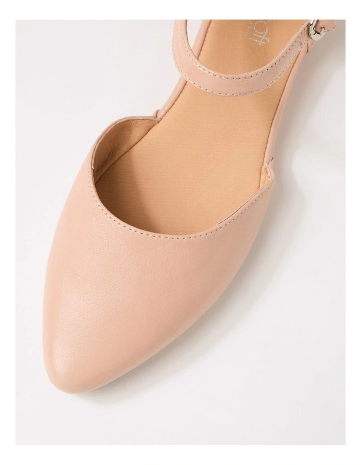 Cinnamon Dark Nude Leather Patent Flat Shoes image 4