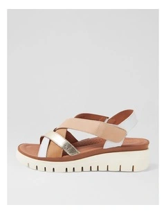 Launie Latte Leather Sandals