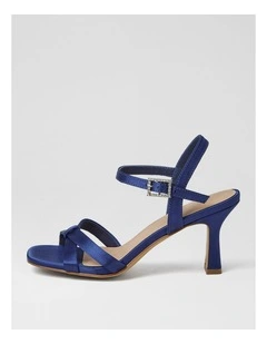 Triste Navy Satin Sandals