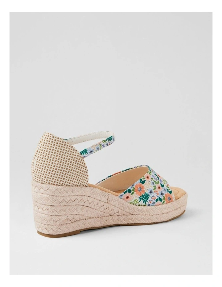 Sayeri W White Floral Fabric Sandals image 3