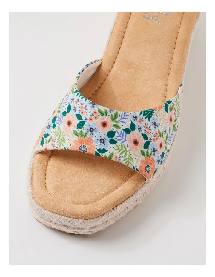 Sayeri W White Floral Fabric Sandals image 4