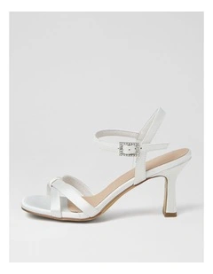 Triste White Satin Sandals