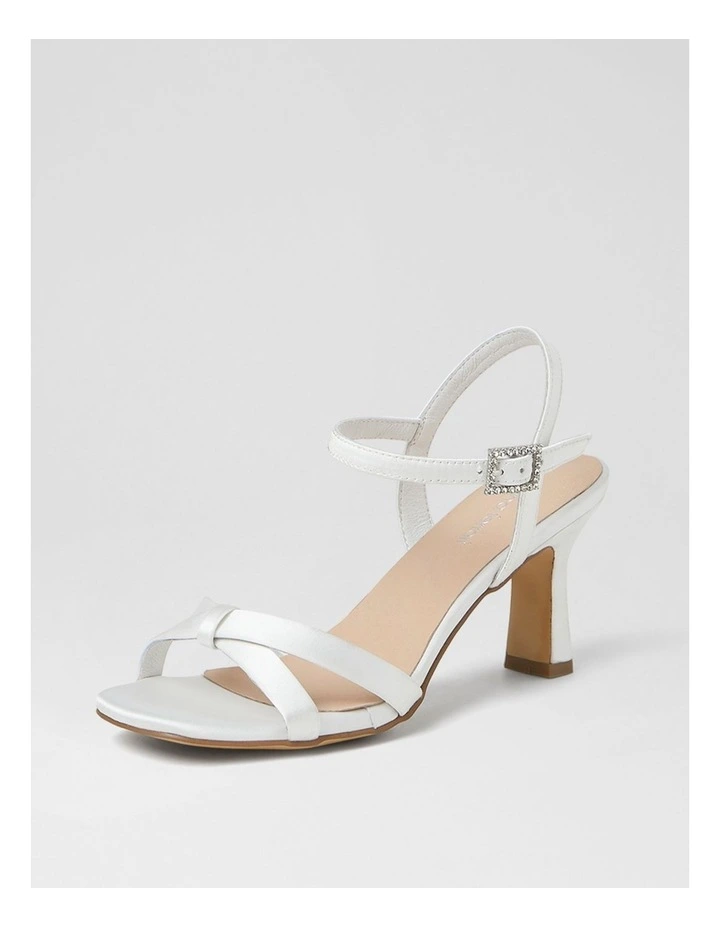Triste White Satin Sandals image 2