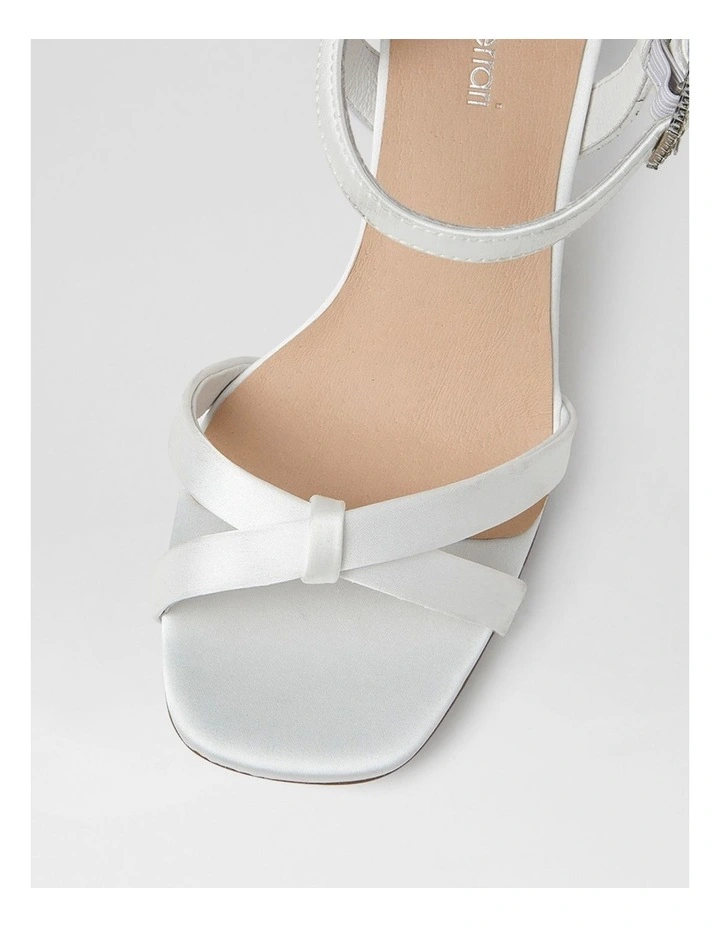 Triste White Satin Sandals image 4