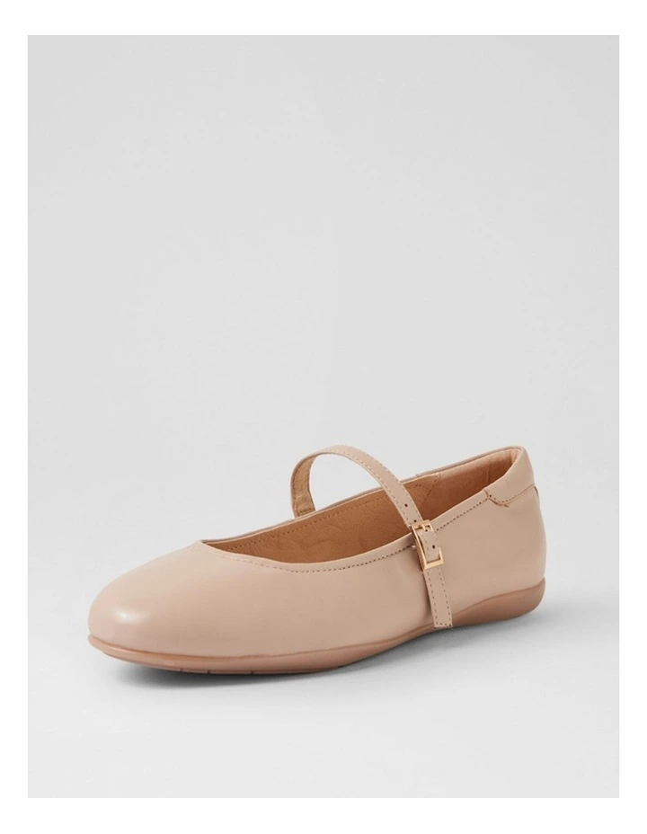 Aurora Nude Leather Flat Shoes image 2