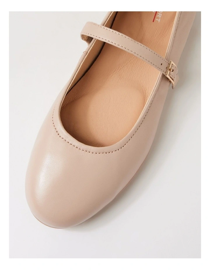 Aurora Nude Leather Flat Shoes image 4