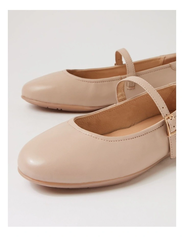 Aurora Nude Leather Flat Shoes image 5