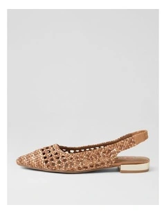 Cardine Light Tan Multi Weave Flat Slingback