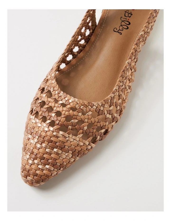 Cardine Light Tan Multi Weave Flat Slingback image 4