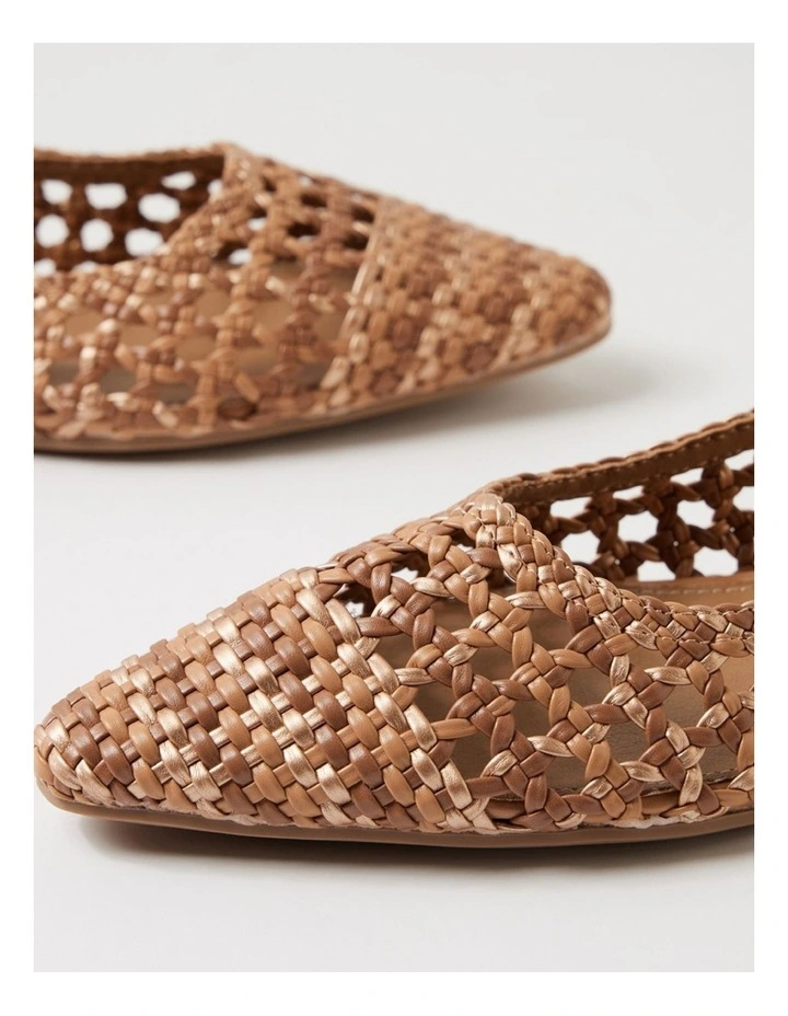 Cardine Light Tan Multi Weave Flat Slingback image 5