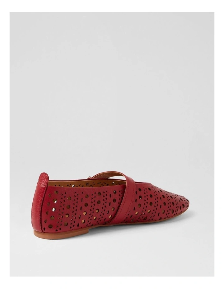 Leedor Red Leather Flat Shoes image 3