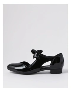 Estella Black Patent Pu Flat Shoes