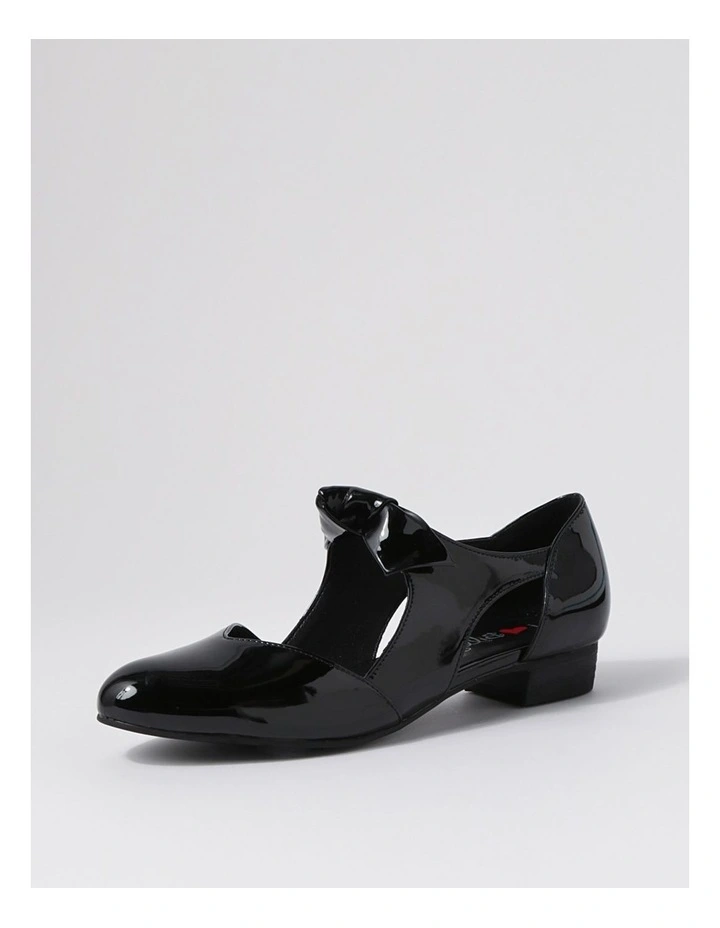Estella Black Patent Pu Flat Shoes image 2