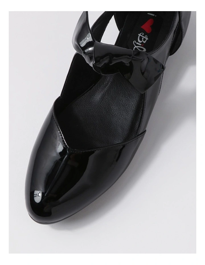 Estella Black Patent Pu Flat Shoes image 4