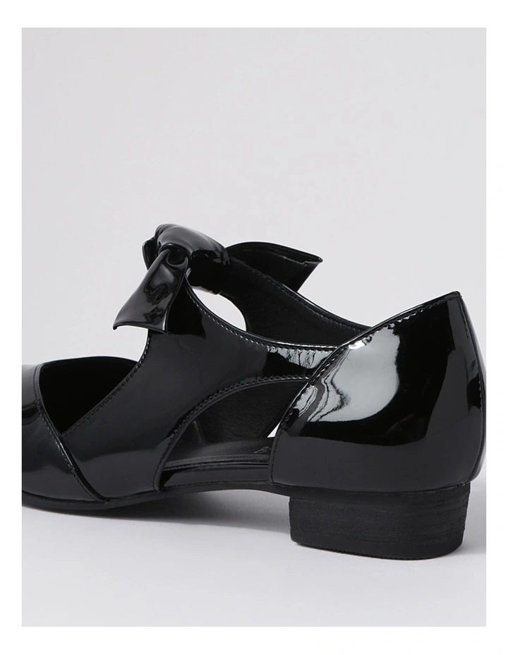 Estella Black Patent Pu Flat Shoes image 5