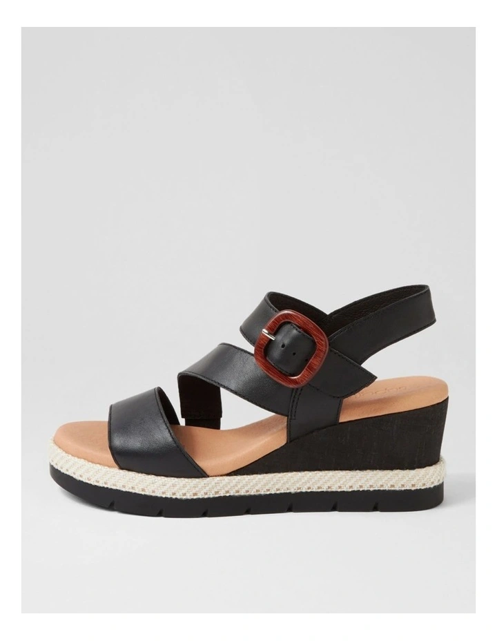 Jennis Black Leather Sandals image 1