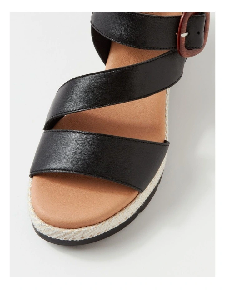 Jennis Black Leather Sandals image 4