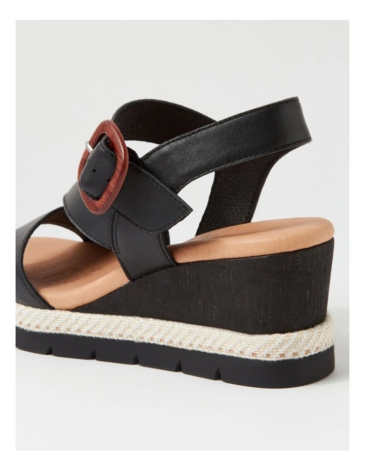 Jennis Black Leather Sandals image 5
