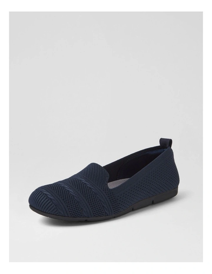 Silicie Navy Fabric Loafers image 2