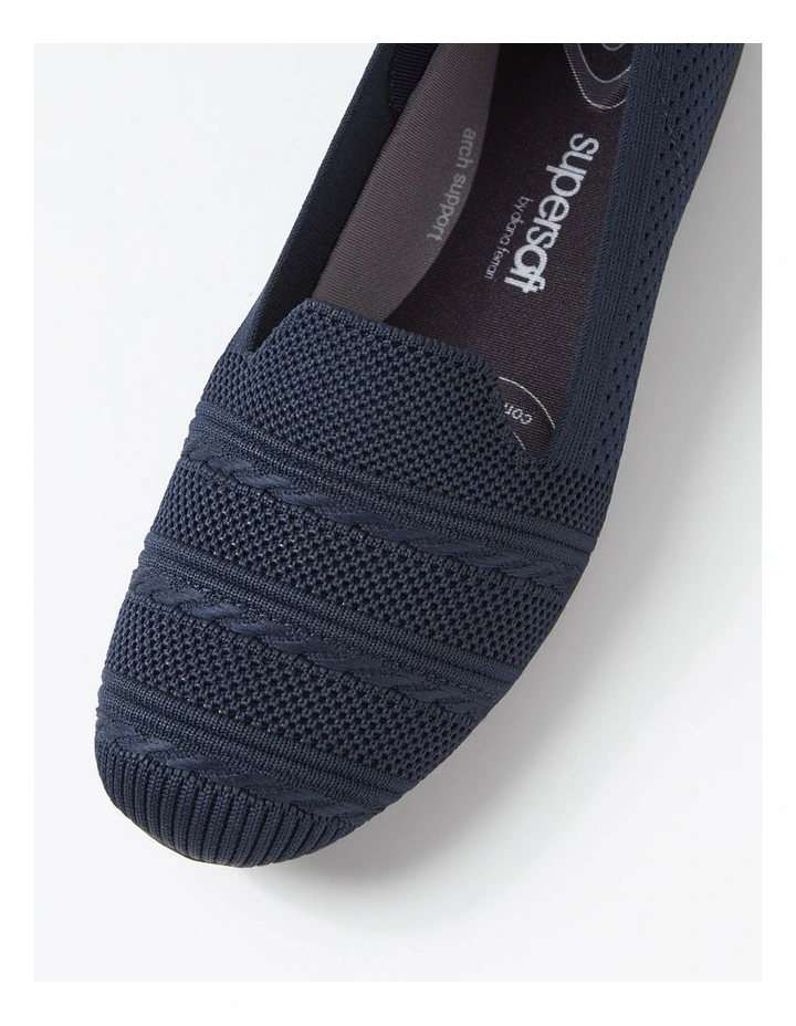 Silicie Navy Fabric Loafers image 4