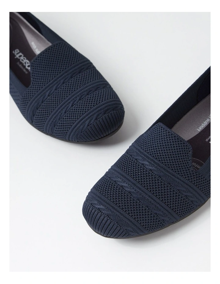 Silicie Navy Fabric Loafers image 5