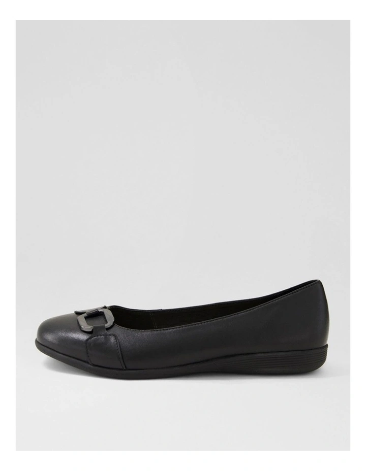 Harsi Black Leather Ballet Flats image 1