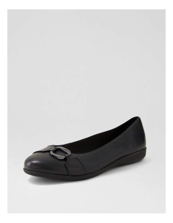 Harsi Black Leather Ballet Flats image 2
