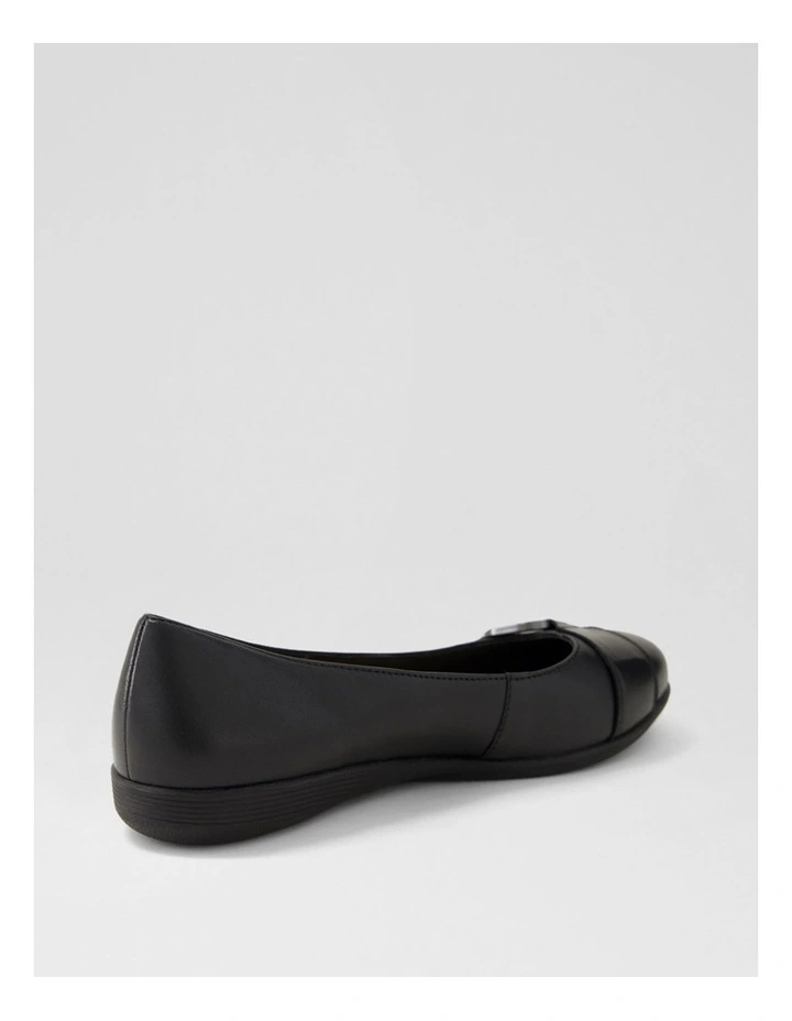 Harsi Black Leather Ballet Flats image 3