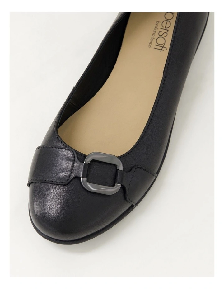 Harsi Black Leather Ballet Flats image 4