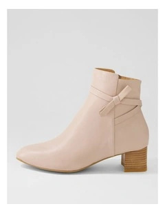 Marshas Dark Nude Leather Ankle Boots