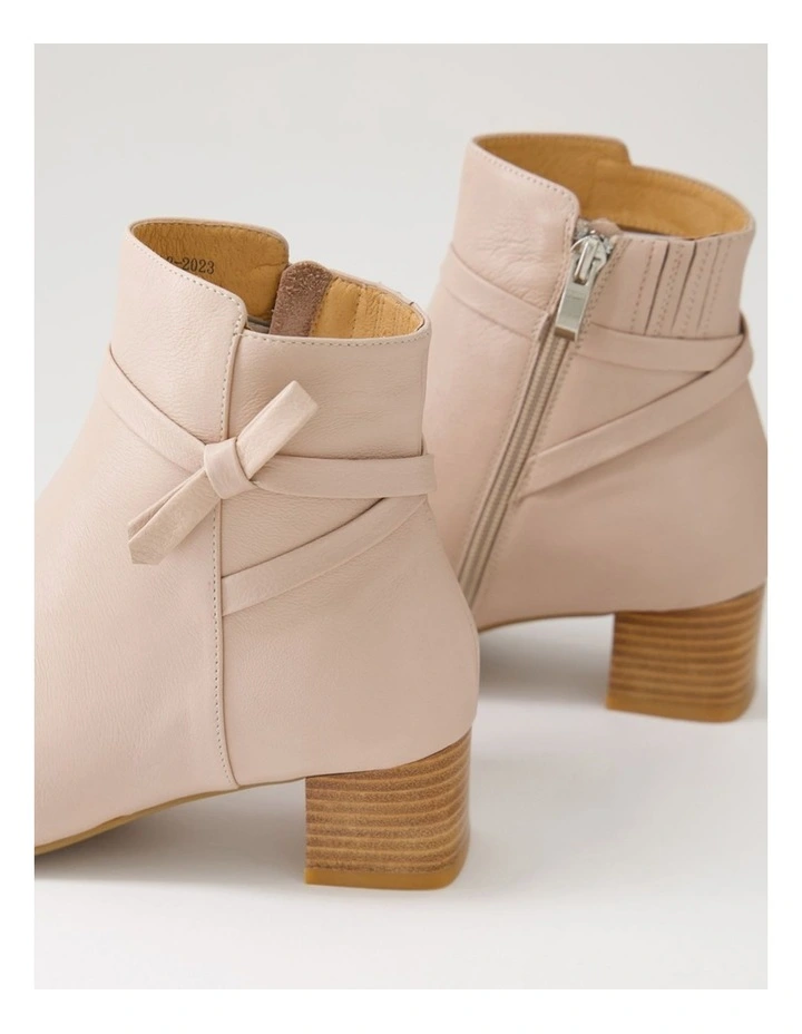 Marshas Dark Nude Leather Ankle Boots image 5