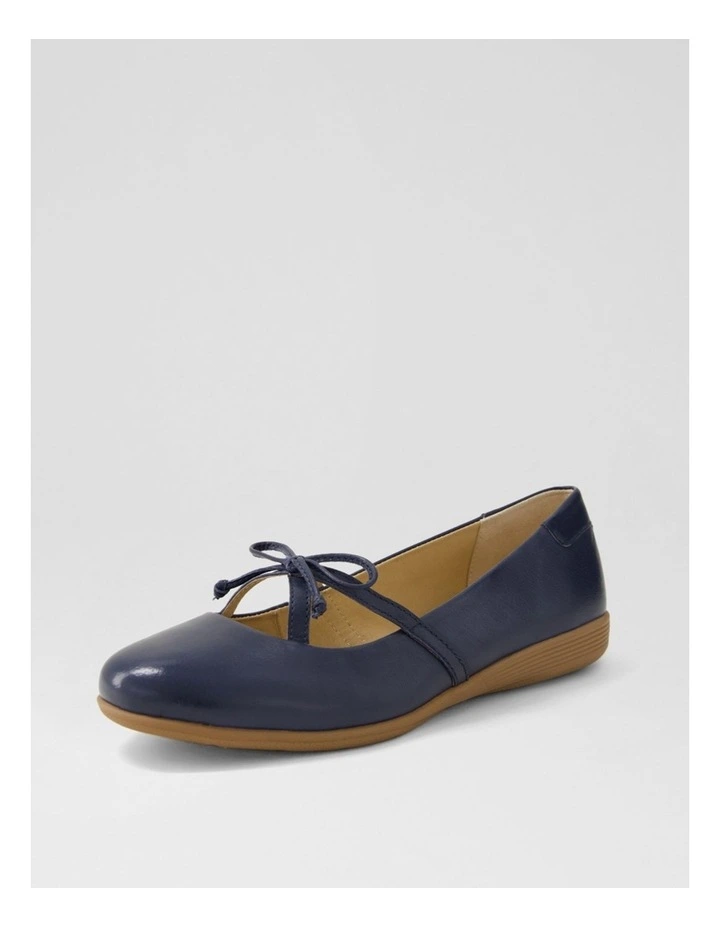 Harmoniey  Dark Blue Leather Ballet Flats image 2