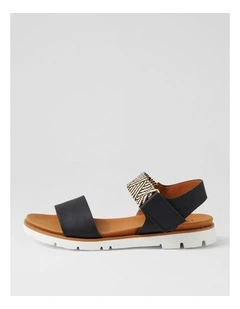 Lintee Black Elastic Sandals