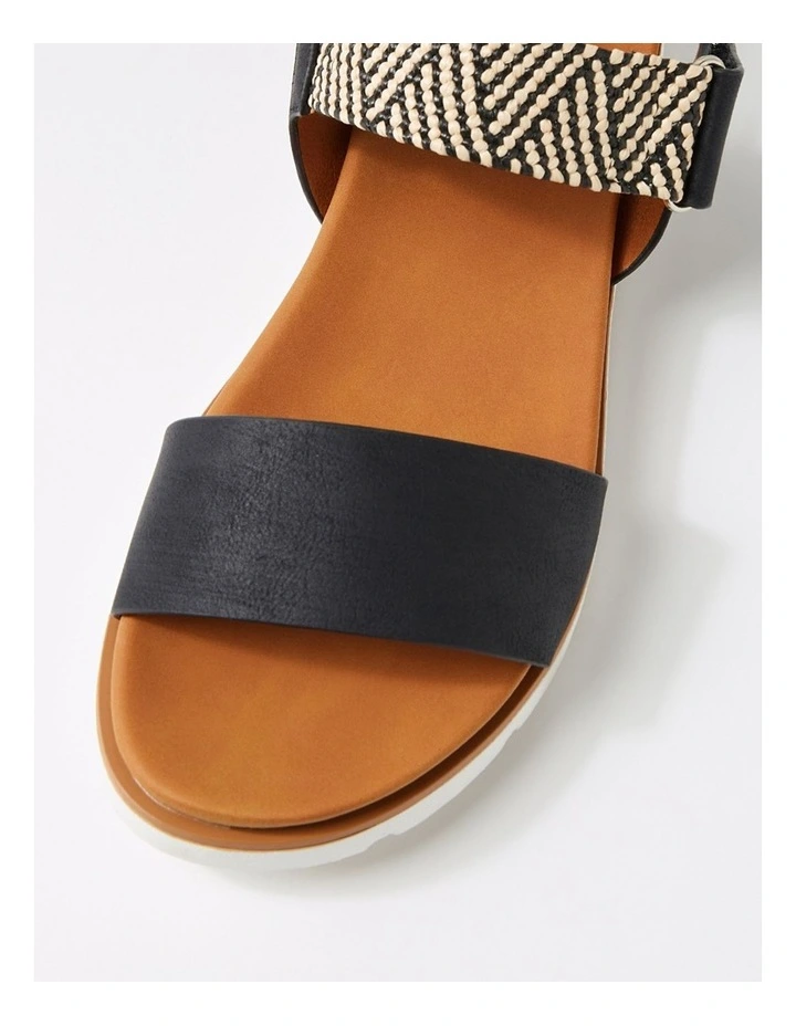 Lintee Black Elastic Sandals image 4