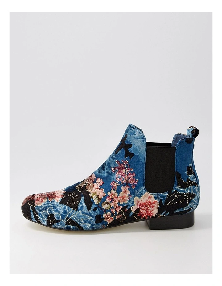 Endale Blue Floral Multi Velvet Chelsea Boots image 1