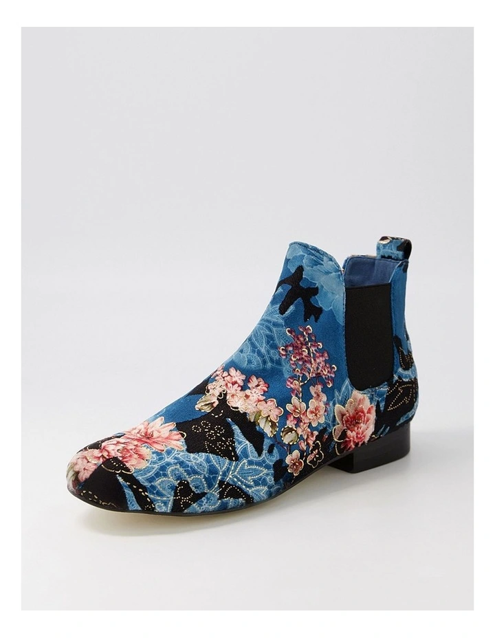 Endale Blue Floral Multi Velvet Chelsea Boots image 2