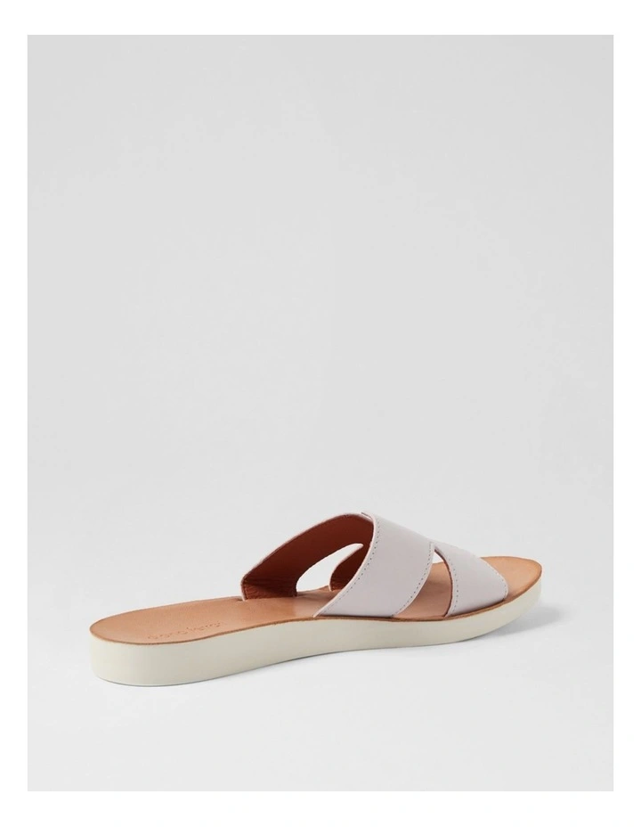 Nokker White Leather Slides image 3