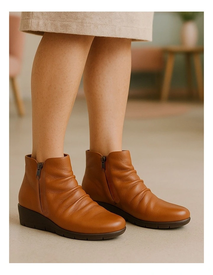 Maxie New Tan Leather Ankle Boots image 1