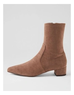 Cared Light Choc Stretch Microsuede Ankle Boots