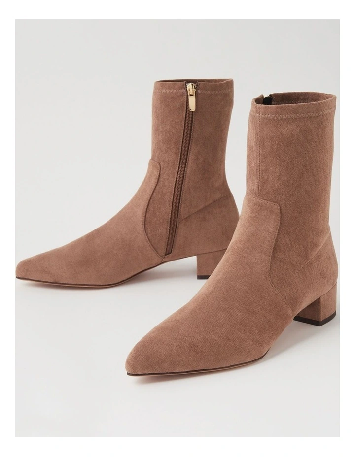 Cared Light Choc Stretch Microsuede Ankle Boots image 5