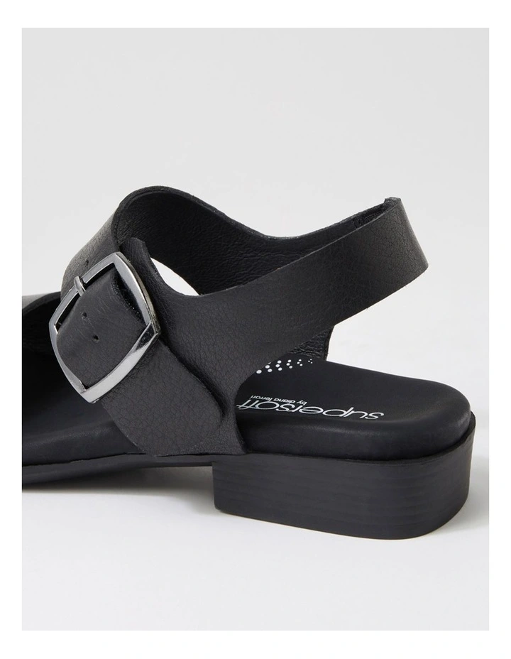 Clariss Black Leather Sandals image 5