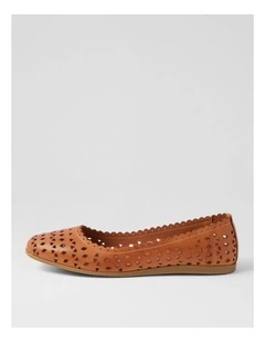 Fahey Tan Leather Flat Shoes