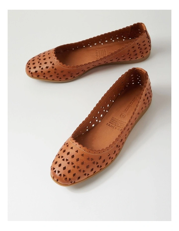 Fahey Tan Leather Flat Shoes image 5