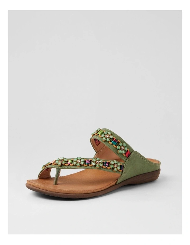Olotto Green Nubuck Pu Thongs image 2