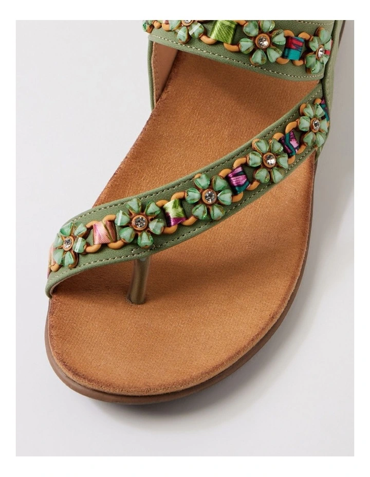 Olotto Green Nubuck Pu Thongs image 4