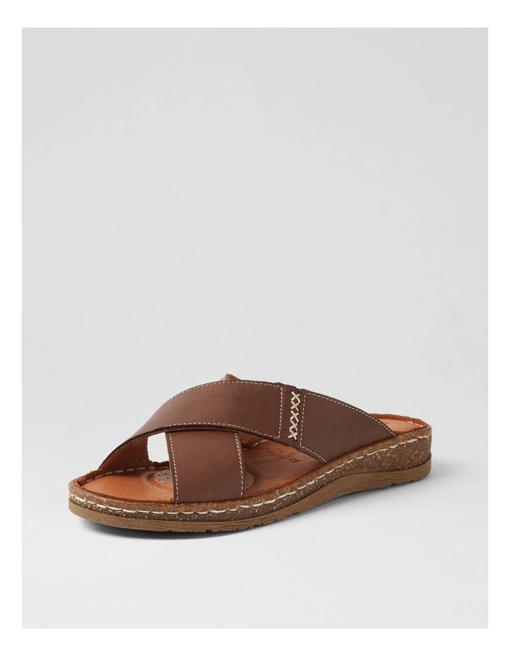 Bindya Chocolate Leather Slides image 2