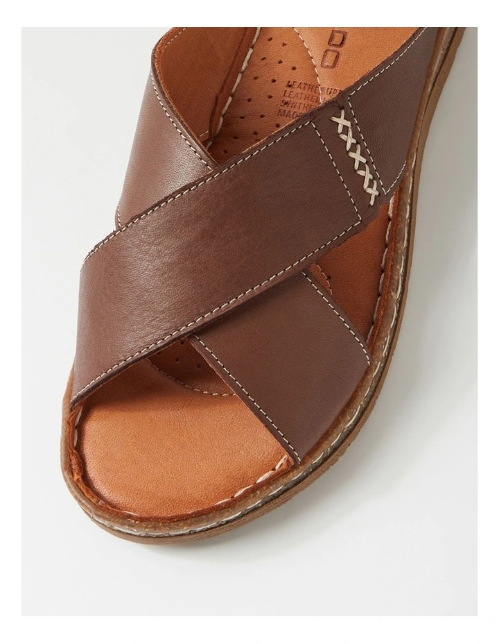 Bindya Chocolate Leather Slides image 4