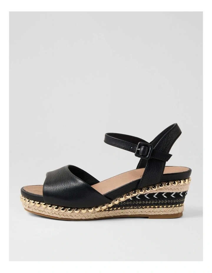 Cousin Black Jewelled Rope Leather Sandals image 1